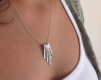 Sterling Silver Necklace, Delicate Necklace, Dainty Necklace, Simple Necklace, Minimalist Necklace, Everyday Necklace, Fringe Necklace
