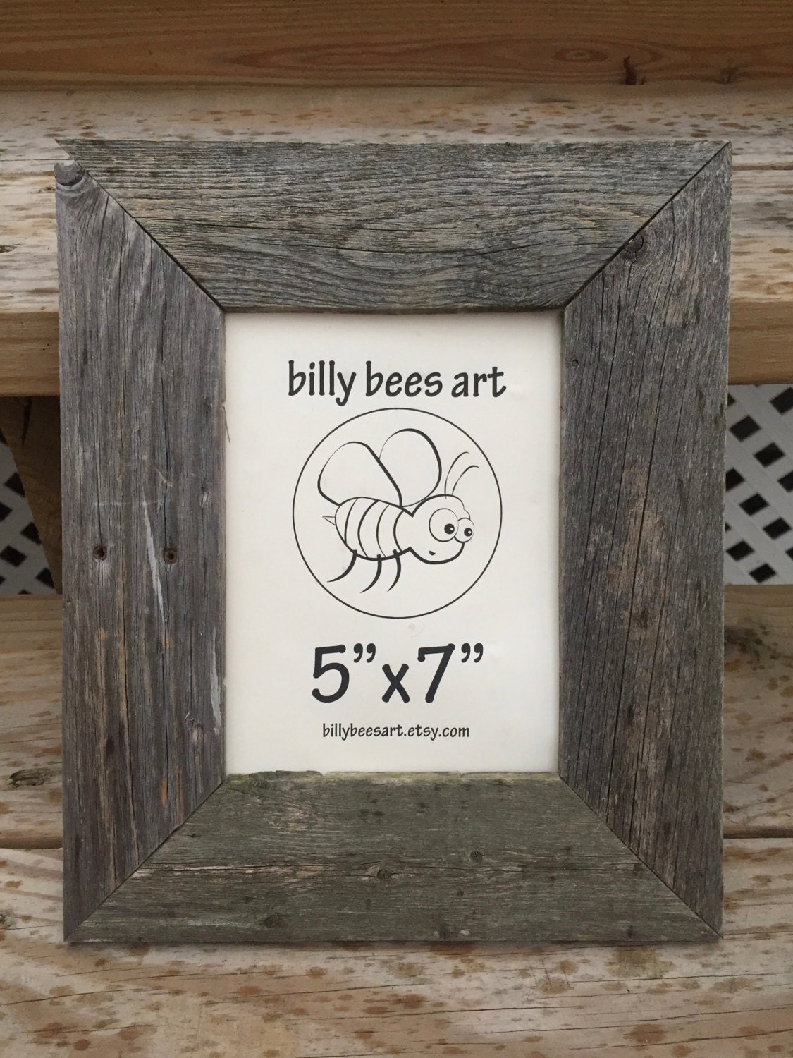 Weathered Reclaimed Barnwood 5x7" Picture Frame, Photo Frame, Farmhouse