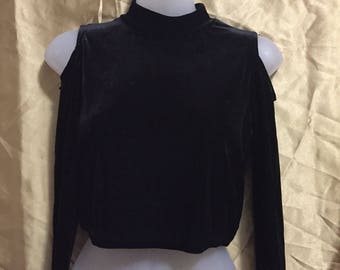 Velvet Cold Shoulder Top (M)