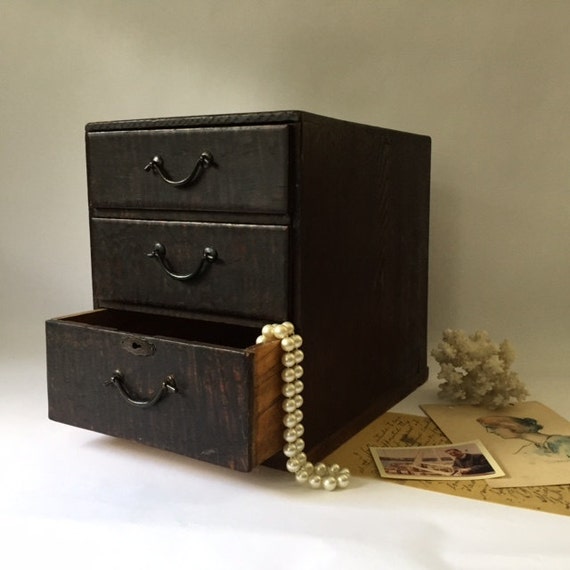 antique small Japanese tansu chest lightweight wood simple 3