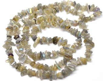 1 strand 32" length Natural Labradorite Stone Chips Loose Beads High Quality Jewelry making materials