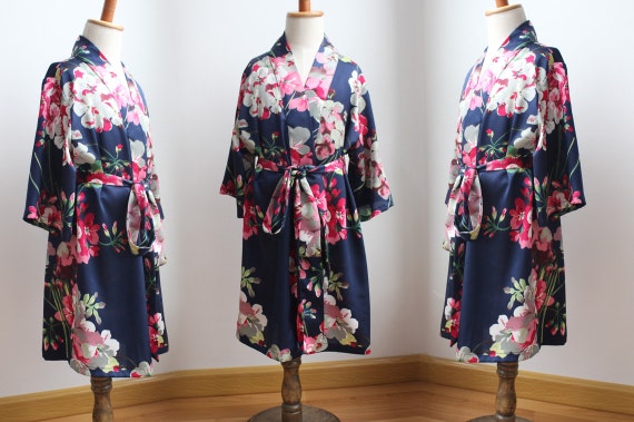 satin flower robe