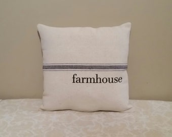 Farmhouse Style Grain Sack Pillows Farmhouse Style Grain Sack Pillows