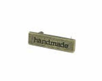 Handmade Metal Bag Label in antique brass