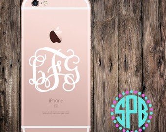 iPhone Decal | Phone Monogram | Monogram Sticker | iPhone 6S | iPhone 6 Plus | iPhone 6