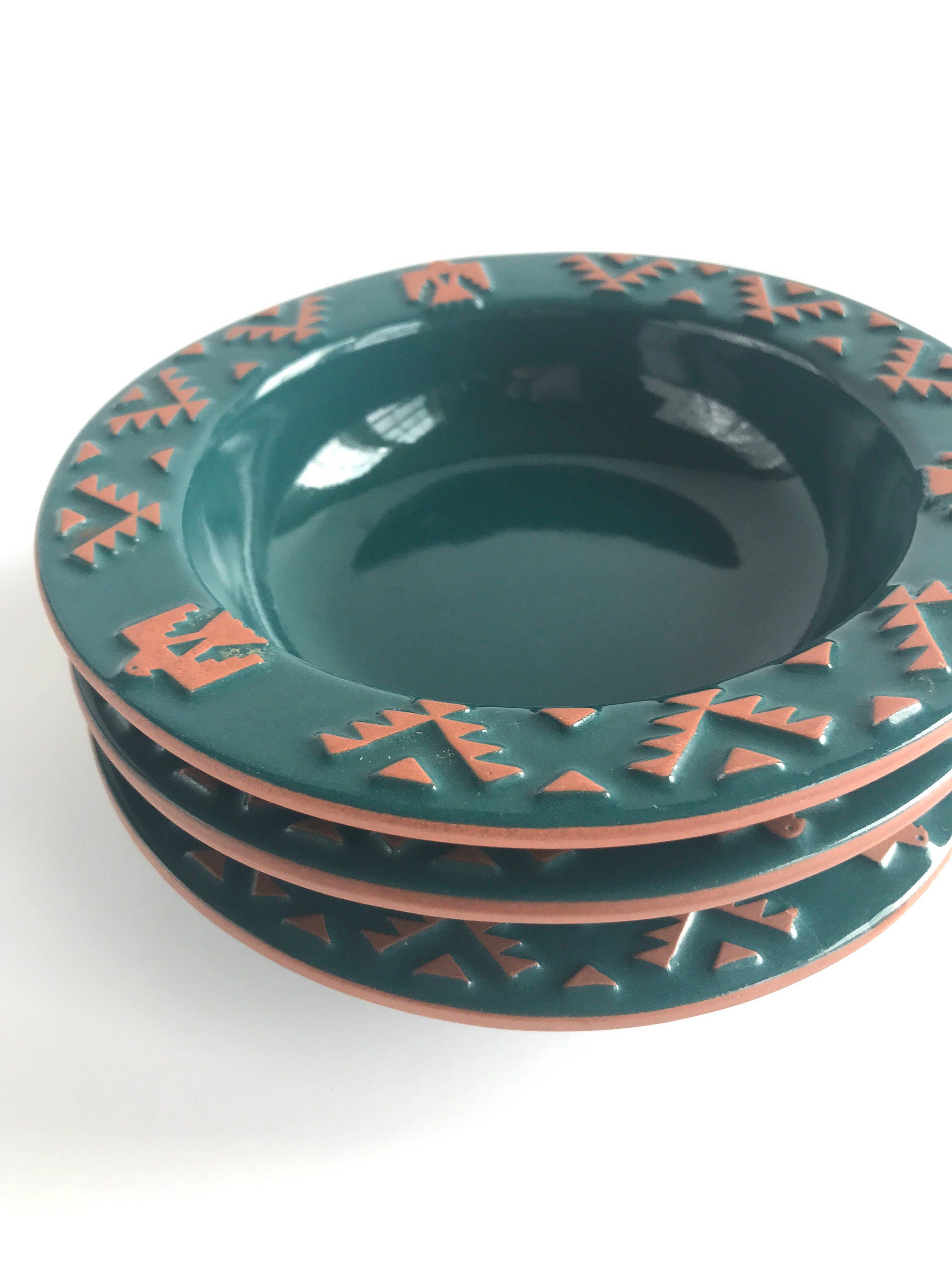 Vintage Frankoma Native American Teal Bowls Set of 3, 3 Discontinued ... Vintage Frankoma Native American Teal Bowls Set of 3, 3 Discontinued ...