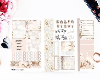Blooms & Lace Pocket Size Travelers Notebook Stickers | Stickers for Erin Condren Vertical, Planner Stickers, Filofax, Happy Planner