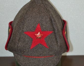 Red Army Uniform Hat Budenovka With USSR Red Star Soviet Insignia