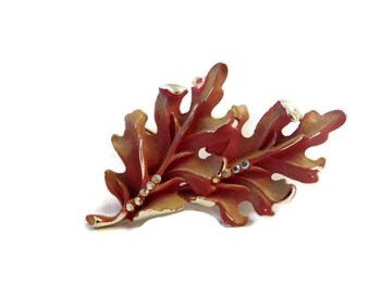 Vintage BSK Autumn Leaf Brooch