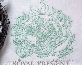 Machine Embroidery Design - Lace Easter basket
