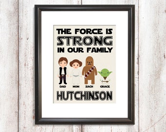 The force is strong with this family, Star Wars Gift, Star Wars Fathers Day Gift, Star Wars Gift for Dad, Dad Star Wars Gift, Dad Gift