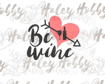 Download Heart Wine Glass Valentine Day Wine SVG cut file silhouette