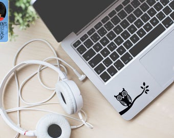 Owl On Branch Trackpad Keyboard Macbook Vinyl Decal / Sticker