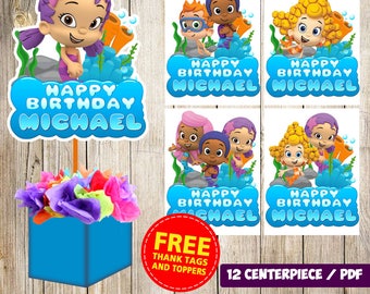 12 Bubble Guppies centerpieces,Bubble Guppies printable centerpieces,Bubble Guppies party supplies,Bubble Guppies birthday, decorations
