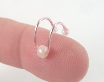 Rose Gold Double Wire Faux Nose Ring With Soft White Accent, Faux Nose Ring, Rose Gold Nose Ring, Fake Nose Ring, NO PIERCING NEEDED!!