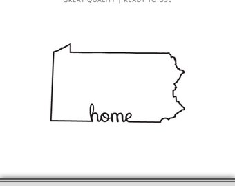 Pennsylvania State Outline Graphic - Includes Cut Files - SVG - dxf - Digital Download - Penn SVG - SVG File