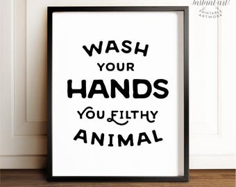 Funny bathroom signs PRINTABLE art Bathroom wall decor