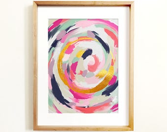 Abstract art PRINTABLE art, Wall art, Abstract painting, Modern art, Brushstroke art, Glam decor, Pink & gold art, Abstract print, Trendy