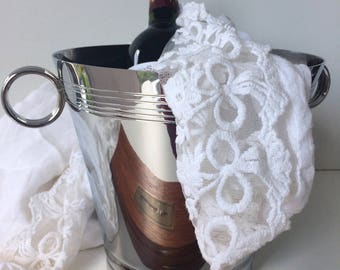 French vintage CHAMPAGNE ice bucket Stainless inox "made in France" heavy quality piece.