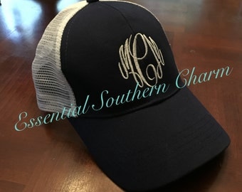 Monogrammed Trucker Hats | Sorority Greek | Embroidered hat