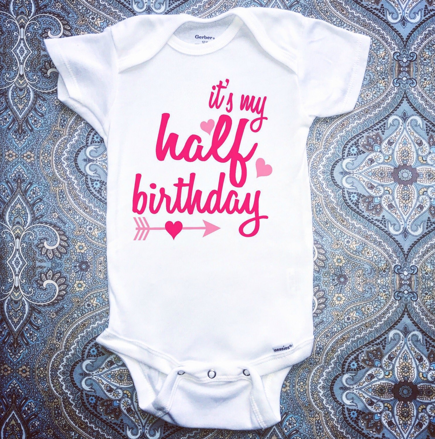 Baby Girls Half Birthday Onesie Baby Clothing Baby Girl