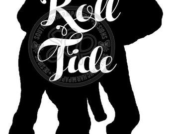 ROLL TIDE ELEPHANT Version Two Alabama Inspired Cut File for Bama Fans and Football Fanatics Crimson Tide Inspired Elephant Word Art