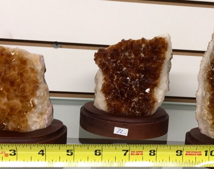 Citrine Cluster on Wood ase From Brazil- High Quality AAA GradeHealing Crystals \ Reiki \ Healing Stone \ Healing Stones \ Chakra \ Wealth
