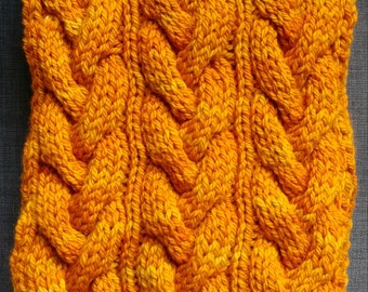 Pumpkin Mega Cable Oversize Chunky Circular Infinity Scarf