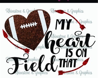 My Heart is on That Field Football Heart Pattern Instant Download SVG EPS DXF Cutting file