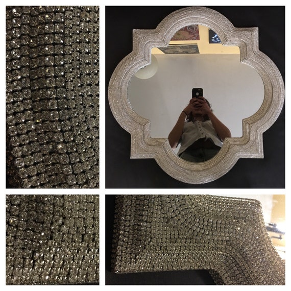 Rhinestone Wall Mirror mirror / 31 rhinestone mirror / wall mirror / bling Rhinestone Wall Mirror mirror / 31 rhinestone mirror / wall mirror / bling