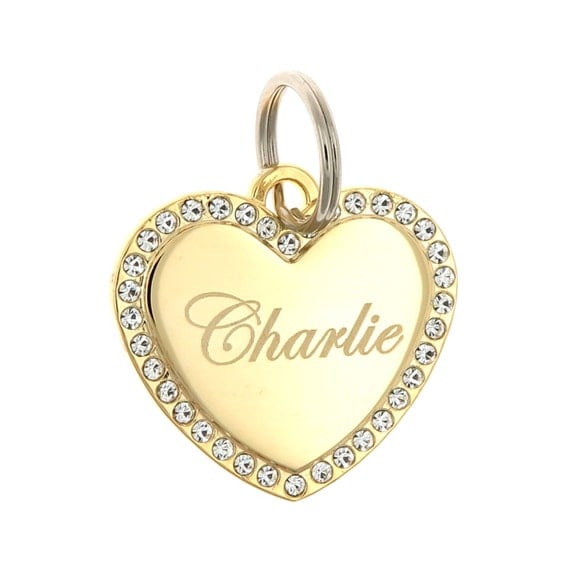 Custom Engraved Personalized Gold Plated Heart Shape w/