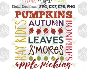 Fall Subway Art SVG, Fall Svg, Autumn svg, Fall Decor svg, Thanksgiving svg, INSTANT DOWNLOAD for cutting machines - svg, png, dxf, eps