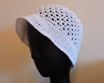 Hat or bob white openwork and flexible 100% cotton