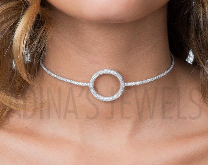 Silver Choker Necklace | Round Choker | Grunge Choker | Choker | Necklace | Silver Necklace | Infinity Choker | Infinity Necklace | Jewelry