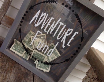 Adventure Fund-Shadow Box-Money Box-Mr And Mrs-Donation Box-Mothers day gift-Gift For Her-Gift For Him-Wedding Shadow Box