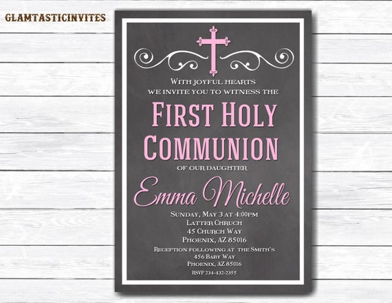 First Communion Invitation Girl Girl First Communion