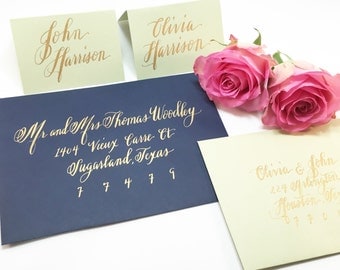 Wedding Calligraphy Envelope Addressing/Save the date/Envelope Addressing/Hand Lettering/ Custom Wedding Address "Jacqueline" Style