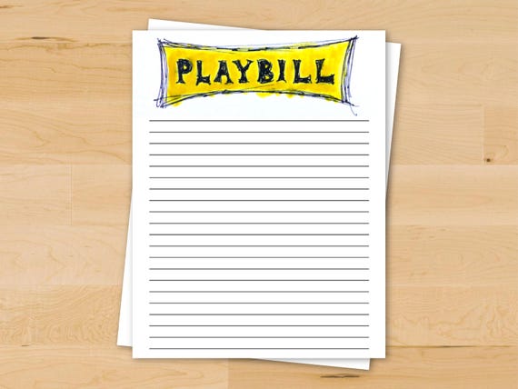 Theatre Playbill Stationery Printable Broadway Stationery