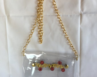 Clear Vinyl Crossbody/Shoulder Purse/Bag/ Stadium/ Ballgame/ Football/ Concert/ Event/ Handbag/ Purse/ Tote/ Satchel/ Wallet/ See Through