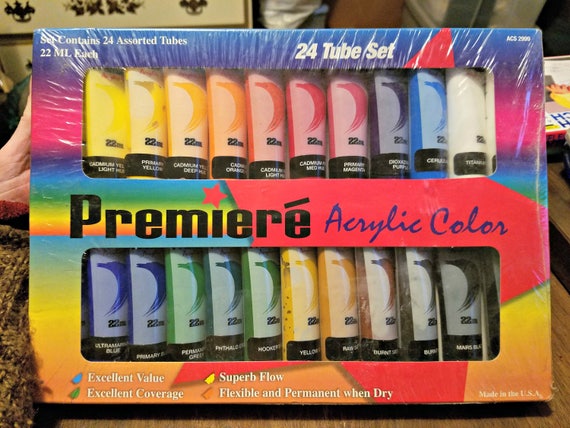 Premiere Acrylic Color Paint Tube Set   24 Assorted Tubes   22