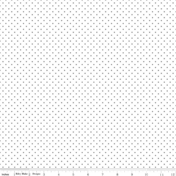 Gray Swiss Dots on White by Riley Blake Designs Polka Dot