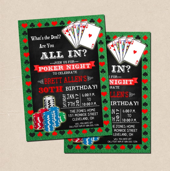 Casino birthday party invitations