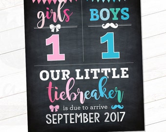 Tiebreaker Pregnancy Announcement - Social Media - Facebook - Digital File - Printable Card