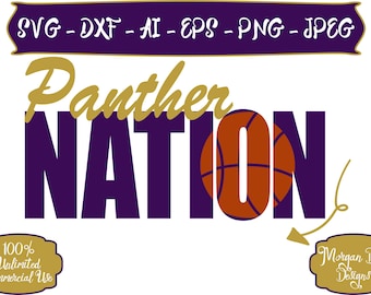 Panther Nation SVG - Basketball SVG - Baseball SVG - Football svg - Soccer - Panthers svg - Files for Silhouette Studio/Cricut Design Space