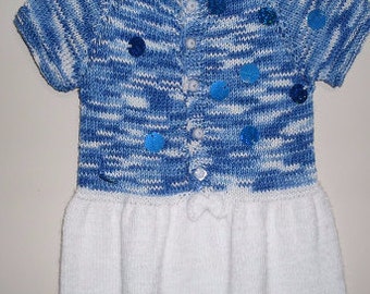 Knit baby dress, baby dress, knitted baby dress, baby dress, baby clothes, baby shower gift, hand knit baby dress, knitted baby clothes