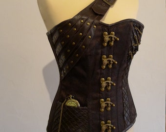 Corset Corsaire Cuir Marron