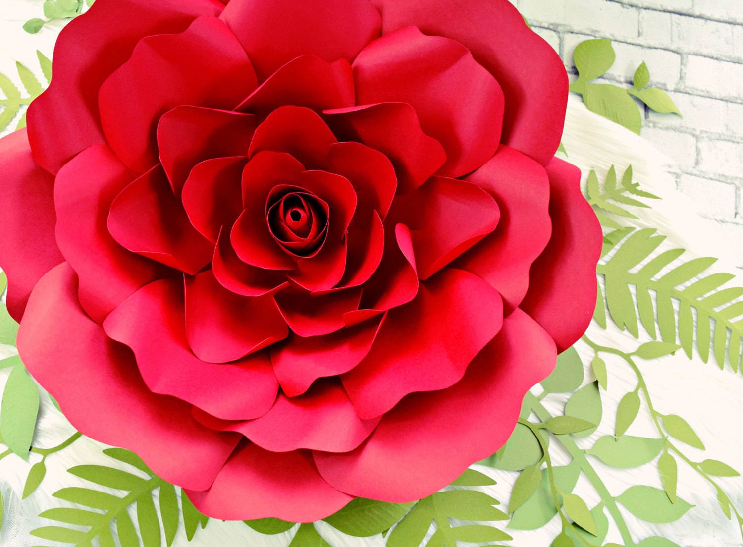 Giant Paper Rose Flowers Paper Rose Flower Wall Printable