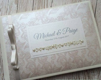 Arabesque Floral Vintage Guestbook