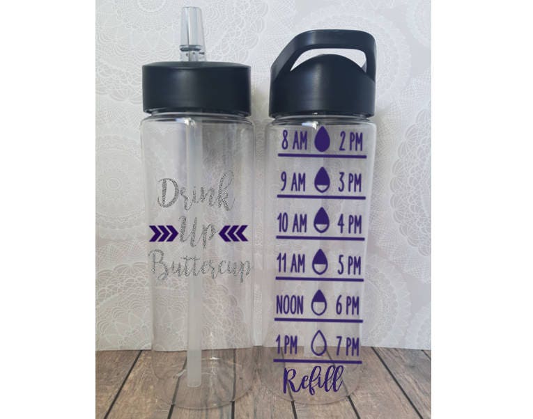 Drink Up Buttercup Water Tracker Bottle Water Measurer