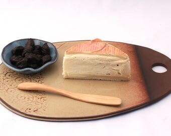 Ceramic Cheese Board. Cheese tray, cheese platter, pottery, serving tray, serving platter, dish, platter, rustic, appetizer, gift, handmade.